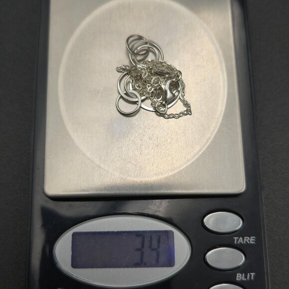 20 Inch Sterling Silver Interlocking Circles Chain Necklace A6372 - Picture 6 of 6